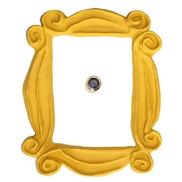 HANDMADE WITH LOVE BY FATIMA. Yellow Frame. It Includes a PEEPHOLE STICKER, It has Also Two Side Tape in The Back. Ready to Hang. Replica of The Frame seen in Monica's Door. Friends Present.