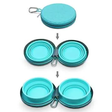KALLAK Portable Collapsible Dog Bowls - Travel Friendly Features