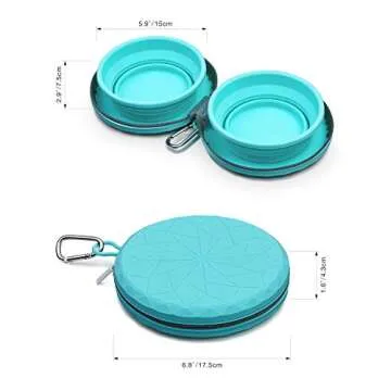 KALLAK Portable Collapsible Dog Bowls - Travel Friendly Features