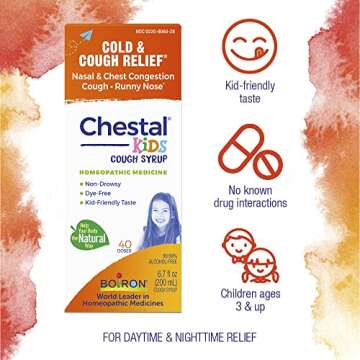 Boiron Chestal Children's Cold and Cough Syrup, White, Original, 6.7 Fl Oz
