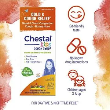 Boiron Chestal Children's Cold and Cough Syrup, White, Original, 6.7 Fl Oz