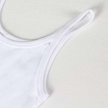 Artfish Women's Sleeveless Tank Top Form Fitting Scoop Neck Ribbed Knit Basic Cami Tight Fitted White L