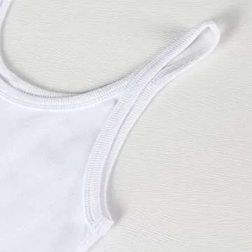 Artfish Women's Sleeveless Tank Top Form Fitting Scoop Neck Ribbed Knit Basic Cami Tight Fitted White L