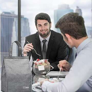 CCidea Lunch Bag for Women Men, Kids Insulated Lunch Box, Reusable Lunch Boxes for School Work Travel (Grey-A, Medium)