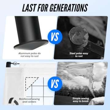 Patiassy Portable Professional Outdoor Volleyball Net Set with Adjustable Height Aluminum Poles, Win...