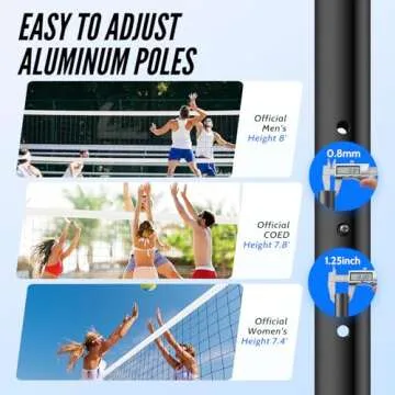 Adjustable Portable Volleyball Net Set for Beach Fun