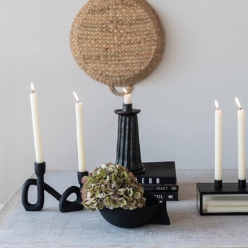Bloomingville Black Decorative Resin Candle Holder