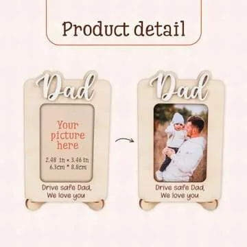 Drive Safe Daddy Car Visor Picture Frame - Perfect Gift for Father's Day 2025