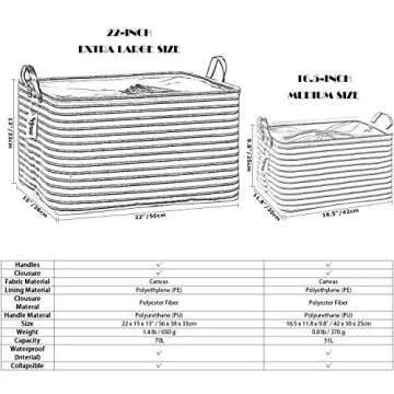 Hinwo 31L Large Storage Bins for Stylish Organizing