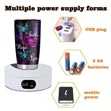 WeArkoTac Motorized Rotating Display Stand , 4.72" 360 Degree Cup Display Stand for Photography Prod...