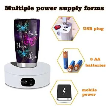 WeArkoTac Motorized Rotating Display Stand , 4.72" 360 Degree Cup Display Stand for Photography Prod...