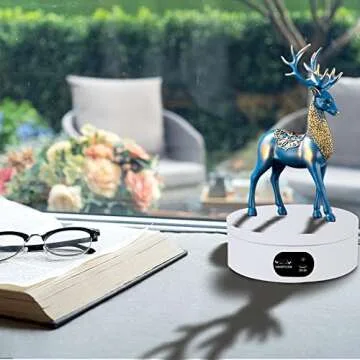 WeArkoTac Motorized Rotating Display Stand , 4.72" 360 Degree Cup Display Stand for Photography Products, 3D Models,Tumbler Display Turner for Glitter Cups Photography Small Arts Pruducts