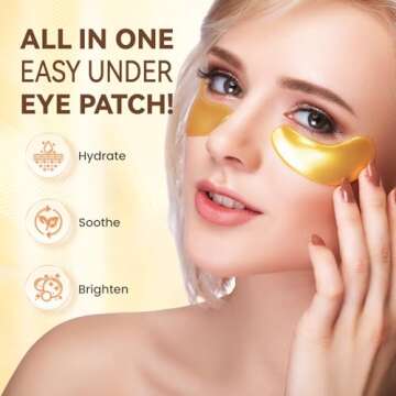 UWH 30P Under Eye Patches for Dark Circles and Puffy Eyes | Infused Gel Under 24K Gold Eye Masks for...
