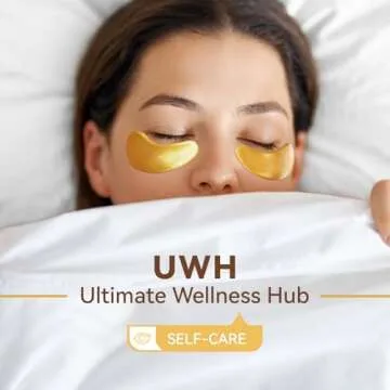 UWH 30P Under Eye Patches for Dark Circles and Puffy Eyes | Infused Gel Under 24K Gold Eye Masks for Skin Care of Puffiness & Eye Bags Treatment for Women Ideal for Beauty Care (30 Pairs, 24K Gold)