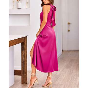 BTFBM Elegant Sleeveless Summer Halter Neck Dress