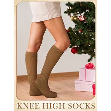 Janmercy 4 Pairs Slouch Socks for Women Bulk Stacked Boot 80s 90s Neon Slouch Knit Scrunchie Socks(Medium,Pure Color)