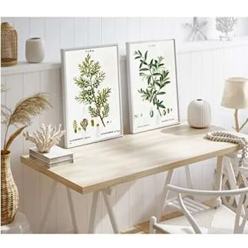 Set of Six Herb and Spices Botanical Vintage Wildflower Flowers Botanical Plant Study Fauna Farmhouse Poster Print Wall Art Decor Home (8" x 10" unframed)