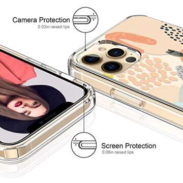 ICEDIO iPhone 12 Pro Max Case with Flower Designs, Protective Cover