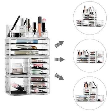 Shoe Box Organizer 6-Tier- No-Assembly, One-Piece Design, Magnetic Clear Doors, Compact Foldable & Space-Saving, Ideal for Sneaker Display & Everyday Footwear, Dimensions 11.3"x15"x45.7" - Grey