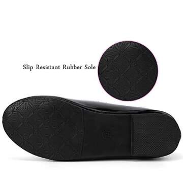 nerteo Grils Comfort Ballet Flats Trendy Princess Dress School Shoes with Memory Foam Black 13 M US Little Kid