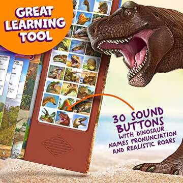 Dinosaur Toys for Kids 3-5 5-7 2-4 Year Old - Dinosaur Book with 30 Species Facts Names & Realistic ...