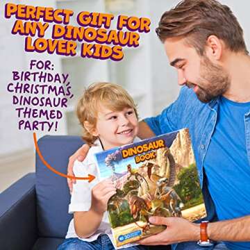 Dinosaur Toys for Kids 3-5 5-7 2-4 Year Old - Dinosaur Book with 30 Species Facts Names & Realistic Sounds - Dinosaur Gifts for Kids Boys Girls Toddlers