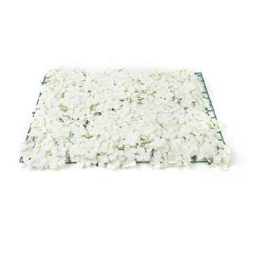 Gdrasuya10 Flower Panels, 40x60cm Artificial Flowers Wall Decoration Artificial Flower Wall Panels Silk Fabric Wall Decor for Weddings, Birthday Parties, Festivals (White, 20 PCS)