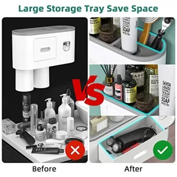 Wall Mounted Toothbrush Holder with Automatic Dispenser