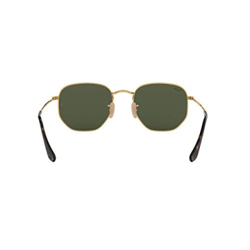 Ray-Ban RB3548N Hexagonal Flat Lens Sunglasses, Gold/G-15 Green, 48 mm