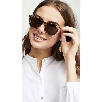 Illesteva Sterling Sunglasses, Tortoise with Brown, One Size