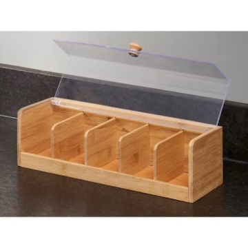 Nifty Bamboo Tea Box | Organize 200 Tea Packets