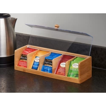 Nifty Bamboo Tea Box | Organize 200 Tea Packets