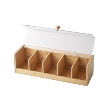 Nifty Bamboo Tea Box | Organize 200 Tea Packets