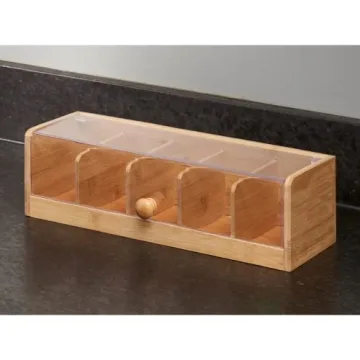 Nifty Bamboo Tea Box | Organize 200 Tea Packets