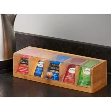 Nifty Bamboo Tea Box | Organize 200 Tea Packets