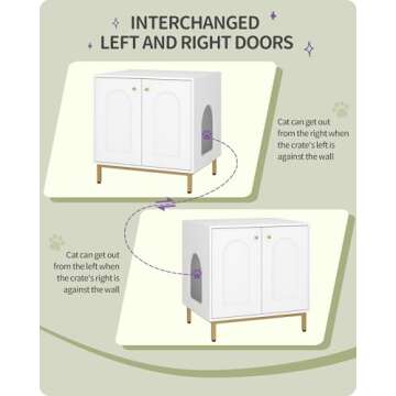 Hzuaneri Elegant Cat Litter Box Enclosure for Home