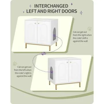 Hzuaneri Elegant Cat Litter Box Enclosure for Home