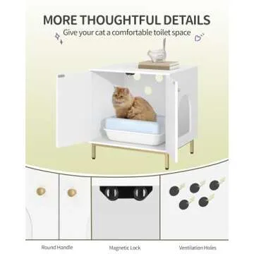 Hzuaneri Elegant Cat Litter Box Enclosure for Home
