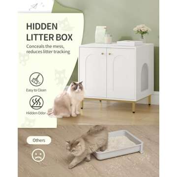 Hzuaneri Elegant Cat Litter Box Enclosure for Home