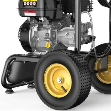 BLUBERY 3500 PSI Gas Pressure Washer, 2.6 GPM Heavy Duty High Power Washer, 30Ft Pressure Hose&Soap Tank,5 Pressure Nozzles,Black