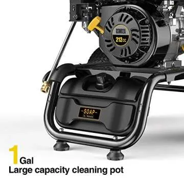 BLUBERY 3500 PSI Gas Pressure Washer, 2.6 GPM Heavy Duty High Power Washer, 30Ft Pressure Hose&Soap Tank,5 Pressure Nozzles,Black