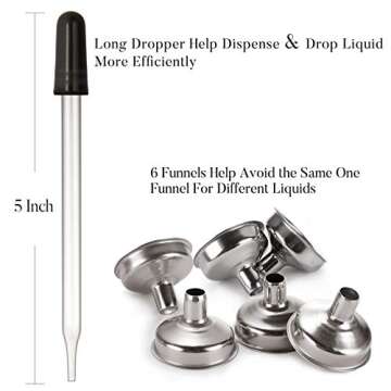 24 Pcs Clear Glass Eye Dropper Bottles with Funnels