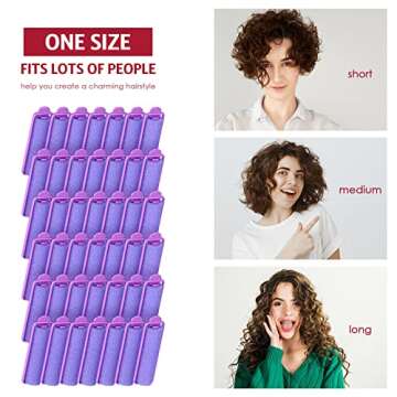 Syhood 43 Pcs Foam Sponge Hair Rollers Women 0.59 Inch Soft Sleeping Curlers Flexible Sponge Curler Tool and Rat Tail Comb for Hair Styling Hairdressing Overnight Curl and Volume(Purple)