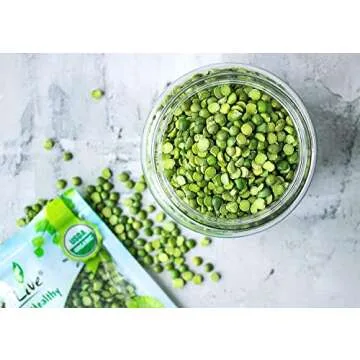 Organic Green Split Peas, 20 Pounds – Non-GMO, Dried, Vegan, Kosher, Bulk. Easy to Cook. Great Source of Protein, Fiber, Essential Minerals. Great for Pea Soup, Stews, Salads. Product of Canada.