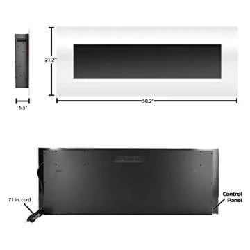 Northwest Electric Fireplace - 50 Inch Wall Mounted Fireplace with 10-Color LED Flames, 3 Background...