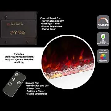 50 Inch Northwest Electric Fireplace - Remote & Multi-Color Flames