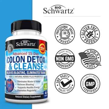 Colon Cleanser and Detox for Digestive Support - 15 Day Fast-Acting Extra Strength Cleanse with Prob...