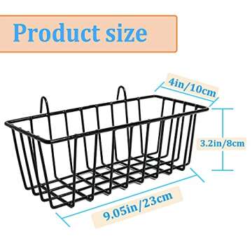 Jnnzzggu 3 Pack Wire Baskets,Wall Grid Panel Hanging Wire Basket,Wall Storage and Display Basket for...