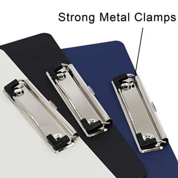 BOMEI PACK Office Plastic Clipboards, 12Pack Low Profile Assorted Colors Clip Boards Pack, 12.5 x 9 Inch A4 Letter Size