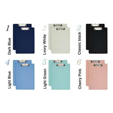 BOMEI PACK Office Plastic Clipboards, 12Pack Low Profile Assorted Colors Clip Boards Pack, 12.5 x 9 Inch A4 Letter Size